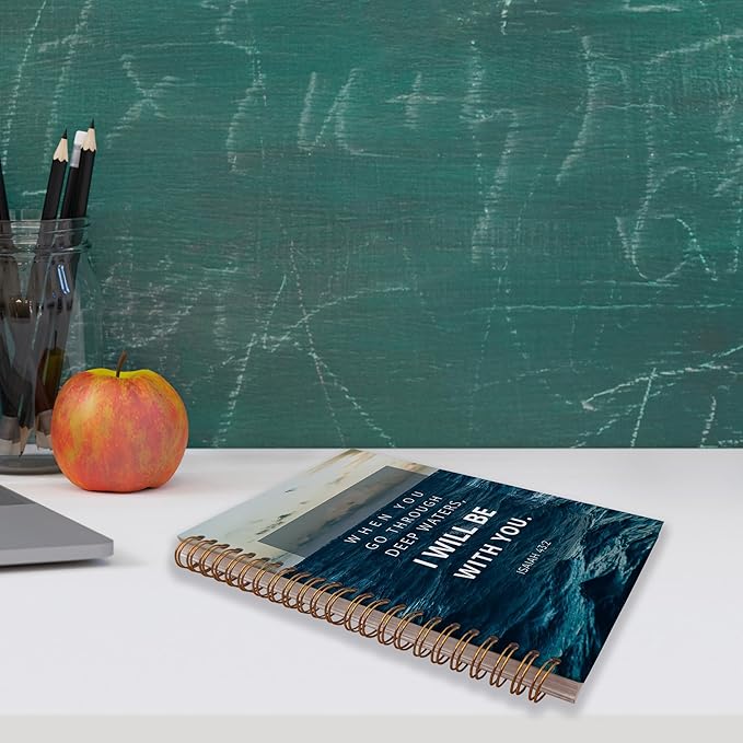 VNWEK Bible Christian Notebook Journal - Christian Journals for Writing Women, Bible Journaling Notebook, Christian Gifts for Women Men Faith, Notebook Spiral Bound with, Isaiah 43 2 Writing Pads
