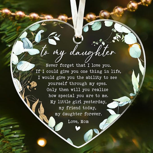 Daughter Christmas Ornaments 2025 - Daughter Christmas Ornaments - Gifts for Daughters from Mom - Acrylic Ornament 2025