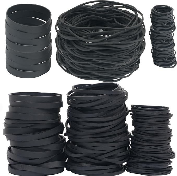 Rubber Bands Assorted Sizes Black Elastic Bands Tactical rubber bands for Office supplies 0.5lbs size10,size#16,size#33,size#64,size#84,size(4-4/5" x 1/16")
