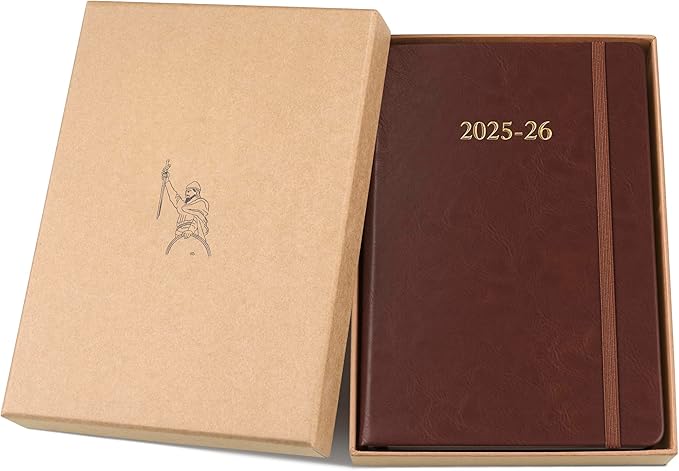 Wykeham's Executive 2025-26 Daily Journal Planner – Mid-Year Academic Diary (Conker, 8.5"×5.5")