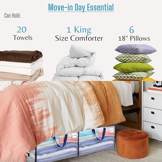 VENO 10 Pack Moving and Storage Bags, Heavy Duty, Alternative to Moving Boxes, Large Packing Totes Supplies for College Dorm Room with Zipper for Clothes, Wide Open Design (Clear, 10 Pack)