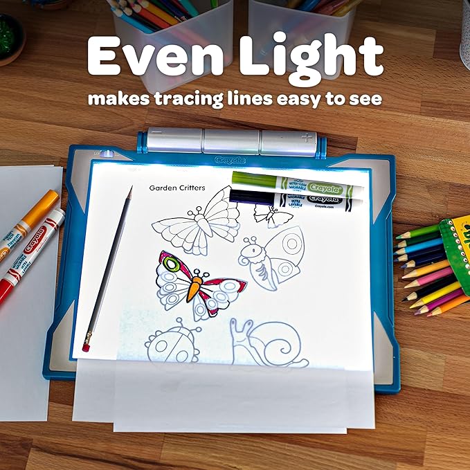 Crayola Light Up Tracing Pad - Blue, Drawing & Tracing Projector for Kids, Holiday & Christmas Gifts for Girls & Boys, Sketching Light Box Table, Toys for Kids, Ages 6+