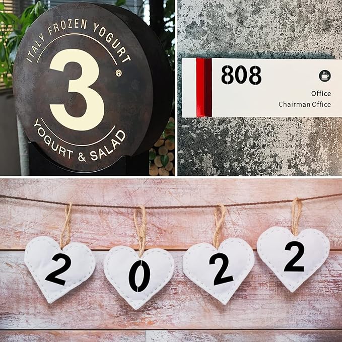 6 Inch Plastic Number Stencils - Reusable Digital Painting Templates for Cake Stencil Address Painting