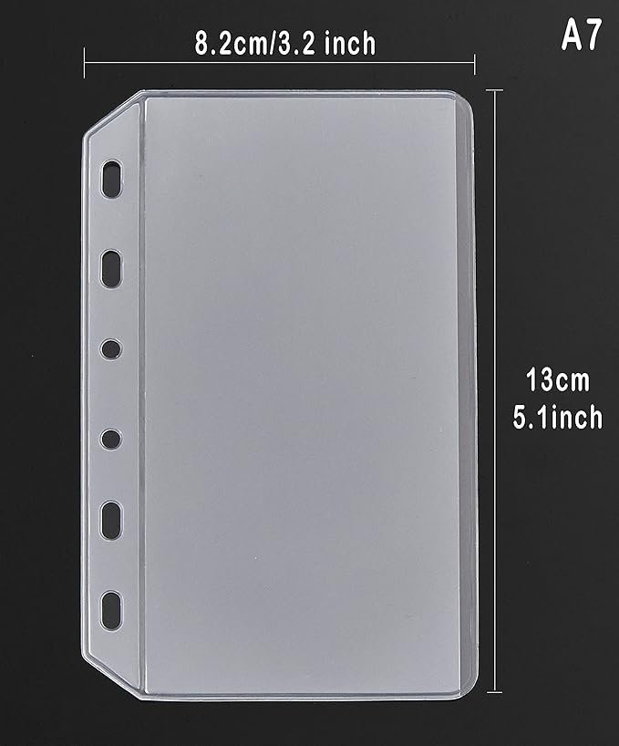 15pcs A7 Mini Binder Pockets with No Zippers, Zipless Budget Envelopes for Cash System, A7 Binder Pouch for 6 Ring Binder, Money Folder Organizer for Cash.