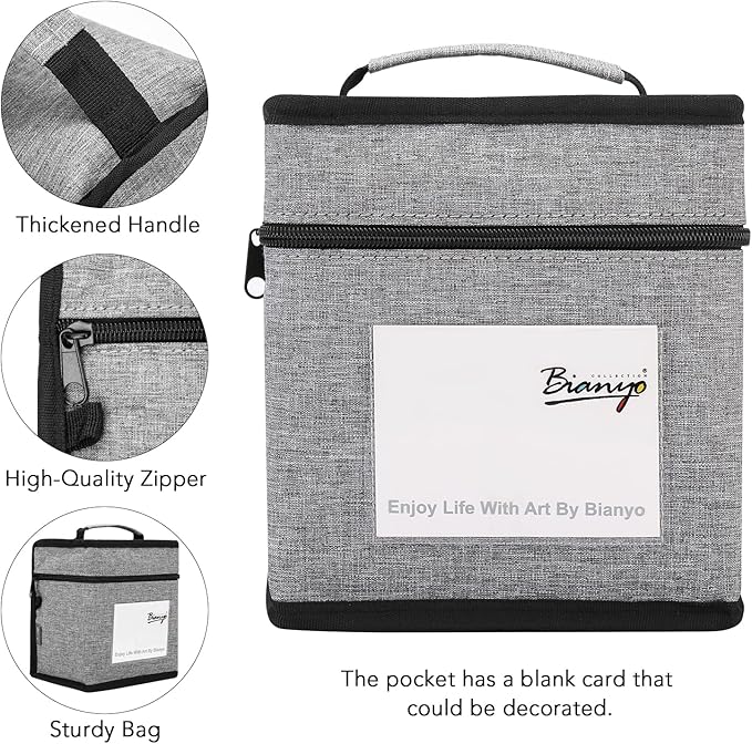 Bianyo 72 Pastel Markers Alcohol Marker Set, Dual Tip Art Markers Set, Alcohol-Based Ink Permanent Marker with Premium Grey Bag for Adults, Kids, Amateurs, Coloring, Drawing, Outlining, highlighting