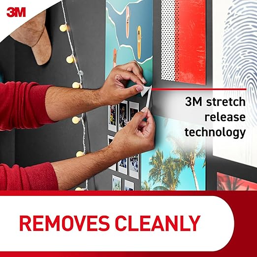 Command Poster Strips, Damage Free Hanging Poster Hangers, No Tools Wall Hanging Strips for Posters, 256 White Command Adhesive Strips