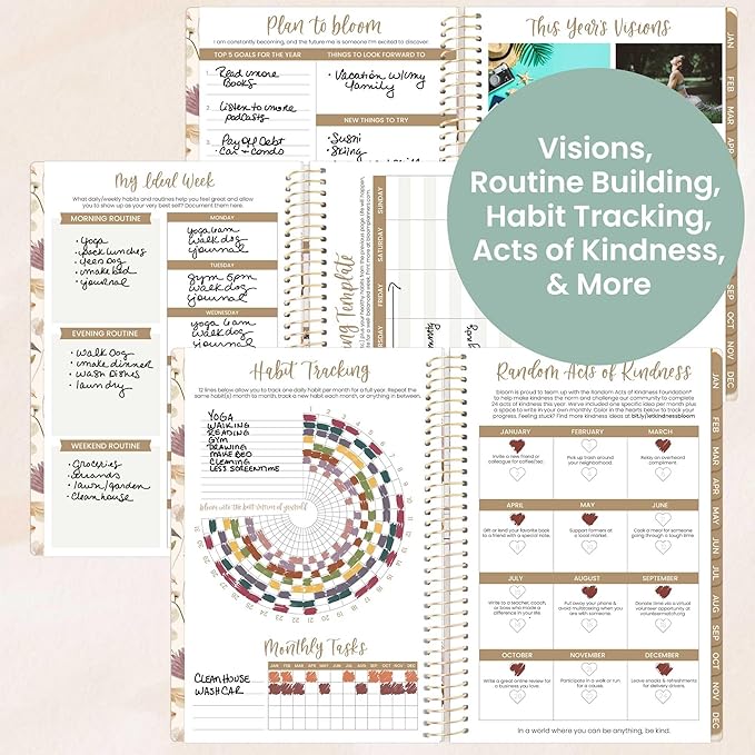 bloom daily planners 2026 Planner (January - December) Calendar Year Organizer - 5.5” x 8.25” - Weekly & Monthly Agenda Book with Stickers & Bookmark - Butterfly Garden