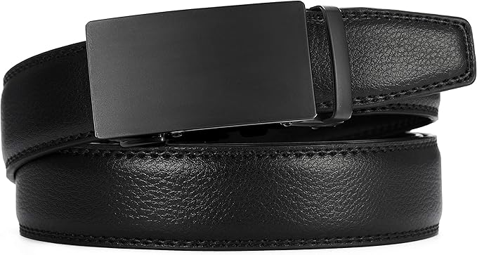 CHAOREN Mens Belt - Mens Ratchet Belt Leather 1 3/8" for Dress Pant - Micro Adjustable Belt Fit Everywhere