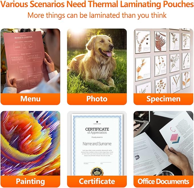 Thermal Laminating Pouches, 9 x 11.5 Inches Laminating Sheets, 3 mil Thick Laminate Sheets, 200 Pack,Clear