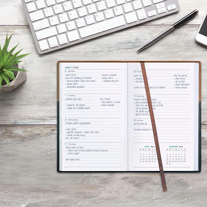 2026 Planner Calendar, 5"x8" : Includes 14 Months (November 2025 - December 2026) / 2026 Weekly Planner/Weekly Agenda/Monthly Calendar Organizer (Brown/Black)
