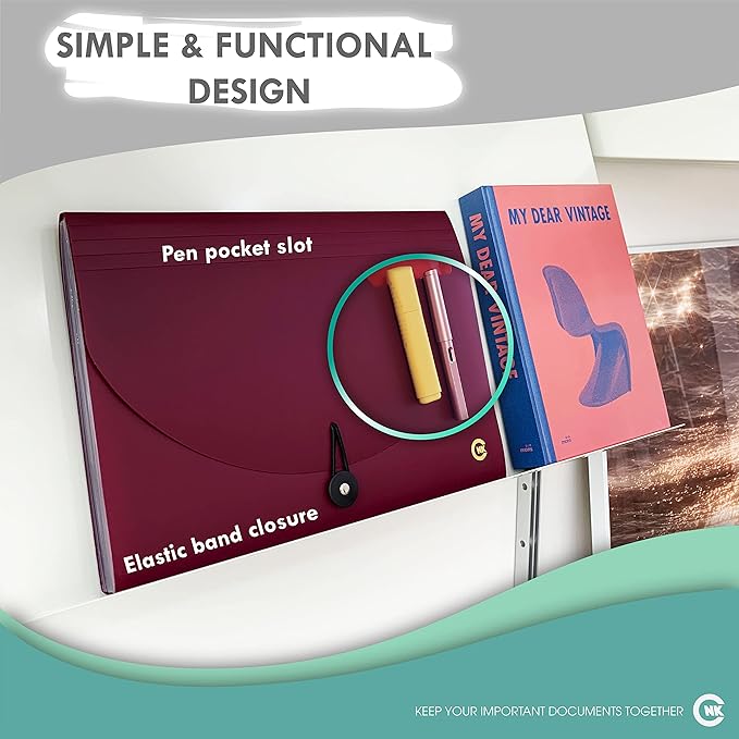 CNK File Folders Organizer with 13 Pockets Accordion Expanding Folder For Documents Receipt Document Paper Pocket Filing Products Accordian Important expandable holder files alphabetical Labels Letter