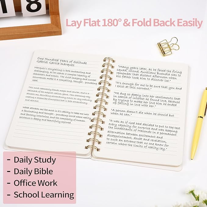 Spiral Notebook-6.10" x 8.19" College Ruled Journal with Inner Pockets and 160 Pages,PU Leather Cover Business Journal, Twin-Wire Binding Notebook Perfect for Office & Home School Supplies