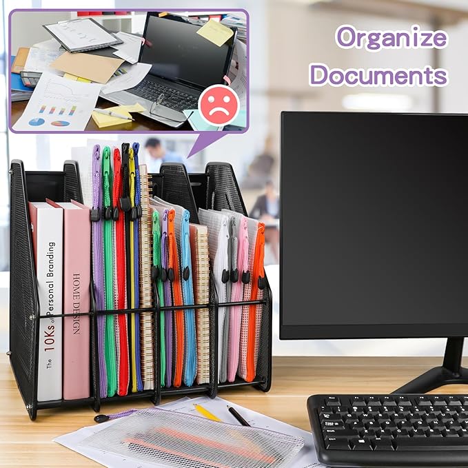 Umriox Small Zipper Pouch, 9.5x7.1 in (12 Colors, 36 Packs), Mesh Bags with Zipper, Storage Bags, Zipper Bags for Office Supplies Travel Storage