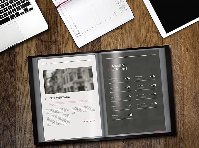 Better Office Products 24 Pocket Bound Presentation Book, Black, Clear View Front Cover, 48 Sheet Protector Pages, 8.5" x 11" Sheets, Art Portfolio, Durable Poly Covers, Letter Size (2 Pack)