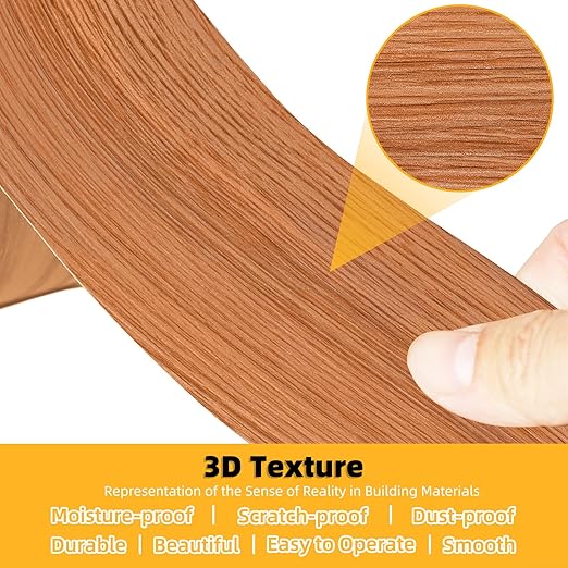 GSCIT Club Red Oak Wallpaper, 23.6 inch X 15ft Self Adhesive Wood Tape Grain Repair Patch for Tables, Chairs, Baseboards, Doors, Windows, Floors.