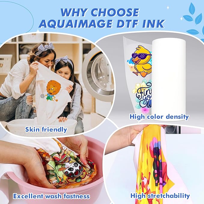 Dtf Ink 1500ml Dtf Printer Ink for ET8550,L1800,XP15000, Bright Colors,DTF Transfer Ink for Pet Film, Refill Ink for P400, P800, P600, DX5, XP600. (250ml x 6, 2Wh+BKCMY)