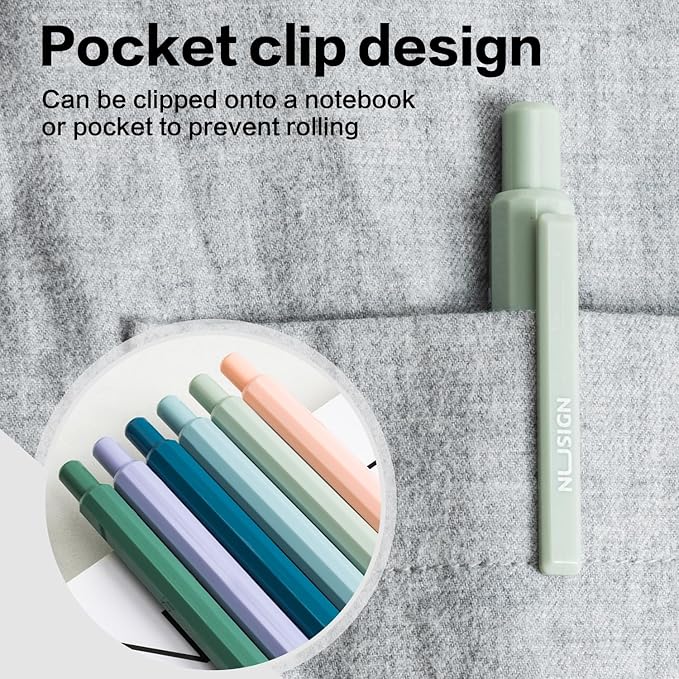 Gel Pens, 6 Pcs 0.5mm Black Ink Pens Fine Point Smooth Writing, High-End for Journaling Note Taking, Cute Office School Supplies Gifts for Adults