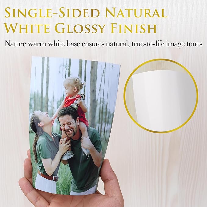 A-SUB Inkjet Glossy Photo Paper 4X6 Inches 48lb 180gsm Professional Glossy Photographic Paper for Inkjet Printers Dye Ink 100 Sheets