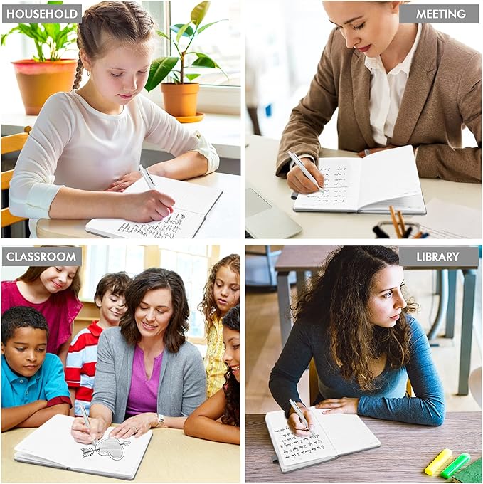 feela 8 Pack Journal Notebook Bulk for School, Hardcover Business Notebooks Classic Ruled Lined Journals with Pen Holder for Work Note Taking, with 8 Black Pens, 120 GSM, 5.1”x8.3”, A5, Gray