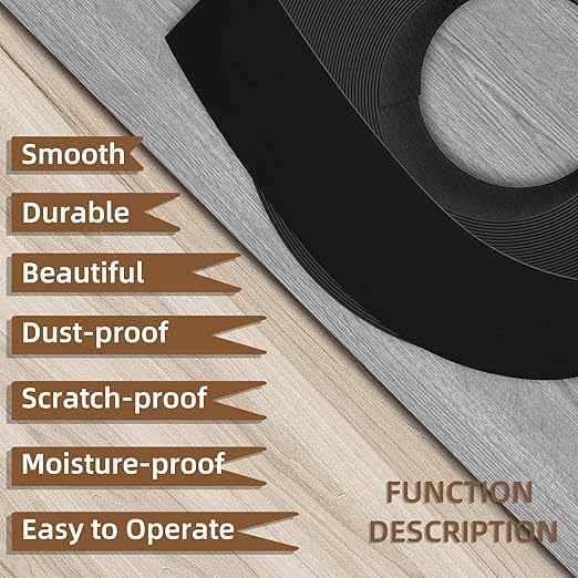 GSCIT Club Black Edge Banding, 1 1/2 Inch x 25ft Melamine With Hot Melt Adhesive Preglued Cabinet Flexible Black Veneer Edging