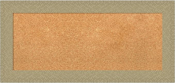Amanti Art Natural Cork Board for Wall, 16x34 Vision Board with Gold Frame, Medium Corkboard Office Decor for Home Organization, Casual Corkboard Pinboard to Display Items for Home Organization in