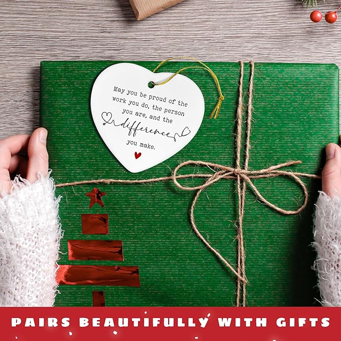 Nurse Gifts for Women - Nurses Week Gifts - Nurse Christmas Ornament - Nurses Rn Practitioner Gift for Women - Birthday, Appreciation, Graduation, Thank You Nursing Gift - Ceramic Ornament