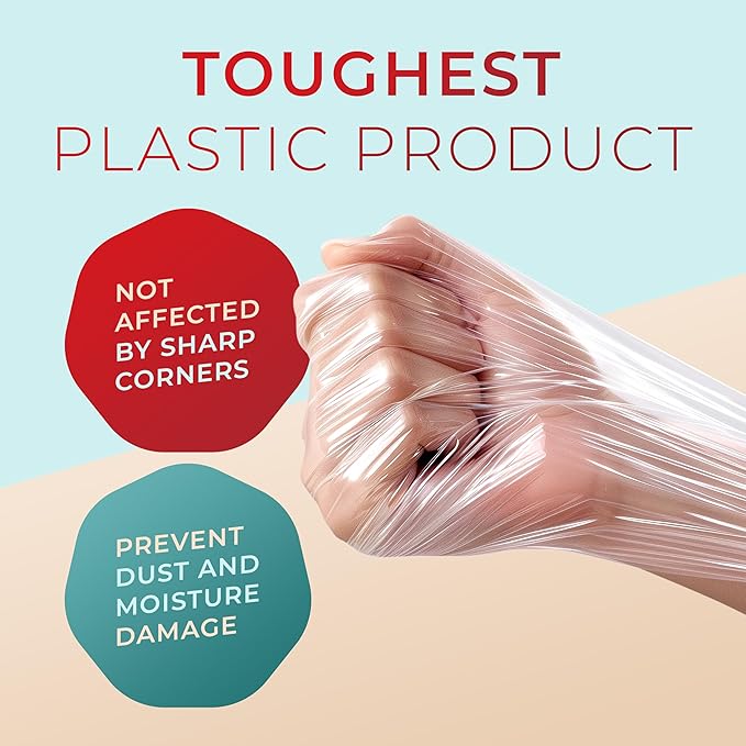 Shrink Wrap Roll for Moving | 80 Gauge 5" x 1000 FT Plastic Wraps for Packing | Clear Stretch Film for Pallets, Furniture, Boxes & Storage Protection - 2 Pack