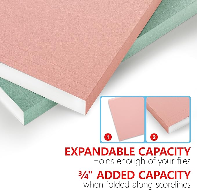 Colored Two Tone File Folders,100 Pack Manilla Folders 8.5 x 11 Office Organization Home School Folders for Documents Files Paper(7611U)