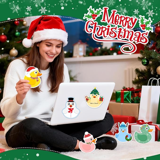 36 Pack Christmas Sticky Notes 720 Sheets Cute Duck Sticky Notes Self-Sticky Writing Memo Pads Page Marker for Holiday Gifts Office School Christmas Stationery Stocking Stuffers Xmas Party Favor