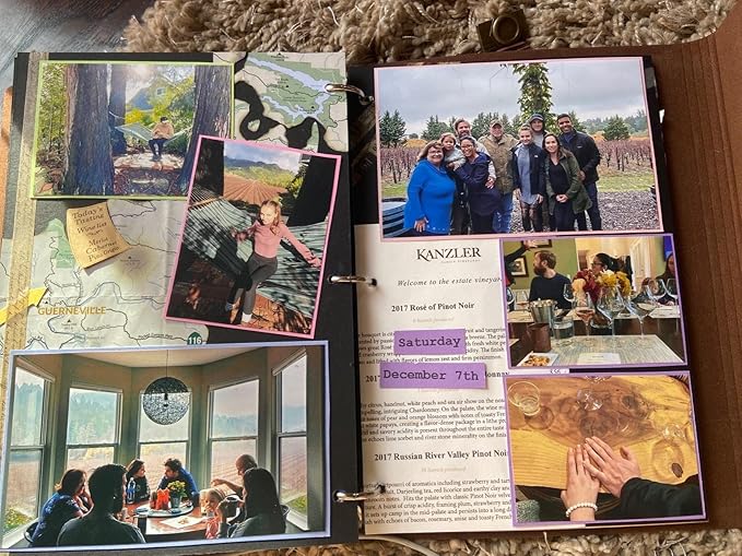 ThxMadam Leather Scrapbook Album 60 Pages Love Memory Photo Book Album 10.82 x 8.07 in,Scrapbooking Supplies Kits for Couples Anniversary Travel Scrapbook Family Scrap Book Blue Large