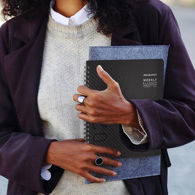 AT-A-GLANCE 2026 Appointment Book Planner, Weekly & Monthly, 8.25" x 11", Large, Half-Hourly, Contemporary, Charcoal (70950X4526)