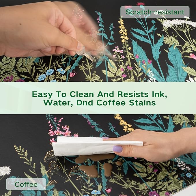 iCasso Heated Mouse Pad, XL Big Aesthetic Desk Pad with 4 Heating Levels & 4 Auto Shut-Off Levels for Computer Keyboard, 31.5" x 13" Large Safe Desk Mat Hand Warmer for Home Office Work (Weeds)