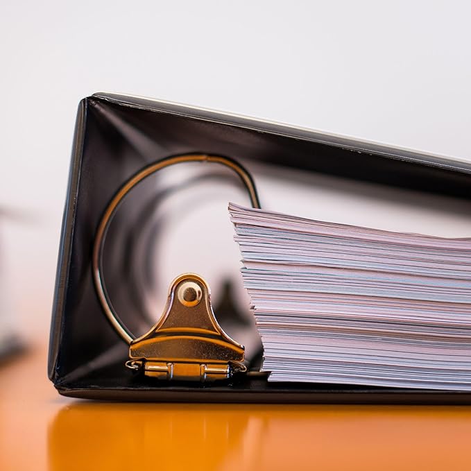 Performore 3 Ring Binder, Professional Angle D 2.5 Inch, Presentation Folder for Standard Pages 8.5 x 11 with Pockets, Crystal Clear View Black Binder (4 Pack)