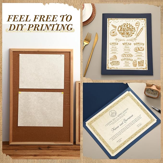 Epakh 100 Pcs Old Age Parchment Paper 8.5 x 11 Inch Standard Letter Vintage Colored Old Parchment Semblance Double Side Printing Paper (Light Gray)