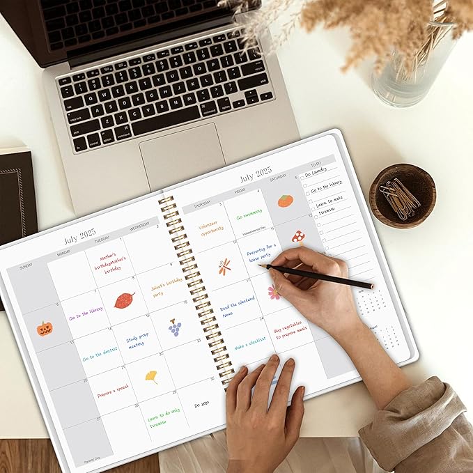 Monthly Planner 2025-2027, Simplified Monthly Calendar Planner, 24 Months Calendar, July 2025 - June 2027, 7.3" * 9.5", Waterproof Cover with Spiral Bound, for Office, School