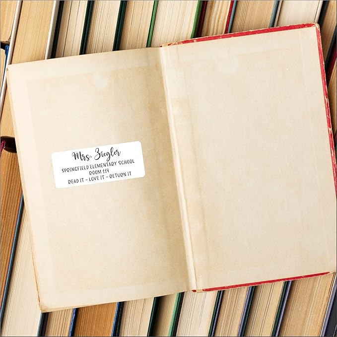 Return Address Labels Custom Printed - White Stickers Personalized with Name for Mailing, Shipping, Envelopes, Packages, Business, School, Home Use by PrettySweetParty (Joyful Script)