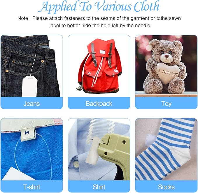 Zonon 3000 Pieces Tagging Gun Fasteners for Clothing Standard Label Gun Price Tagging Barbs Plastic Garment Refills(1 Inch, 2 Inch, 3 Inch,Clear)