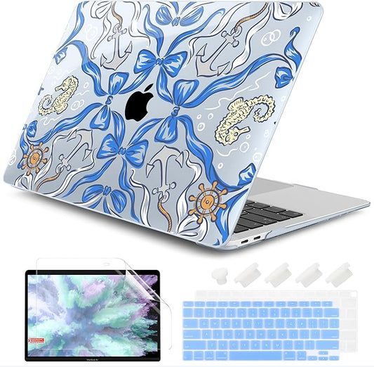 DONGKE for MacBook Air 13 Inch Case 2021-2018, Compatible with A2337 M1 A2179 A1932 Support Retina Display & Touch ID, Hard Shell Plastic Cover with Keyboard Skin - See Life