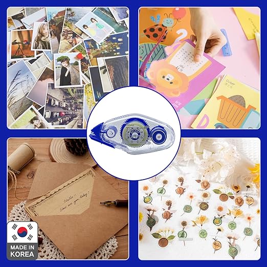 TAPE RUNNER - Double Sided Adhesive with Dispenser Roller Included - Acid Free, Sticky, Clear & Transparent - Ideal for Scrapbooking, Crafts & More - Mini (197 inches per Cartridge), 5 Cartridges