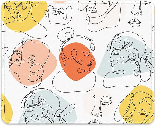 Auhoahsil Mouse Pad, 12 x 10 in Thick Rubber Premium-Textured Non-Slip Stitched Edges Waterproof Square Mouse Mat with Cute Pattern for Gaming Work Computer Office, Larger, Sad Girls