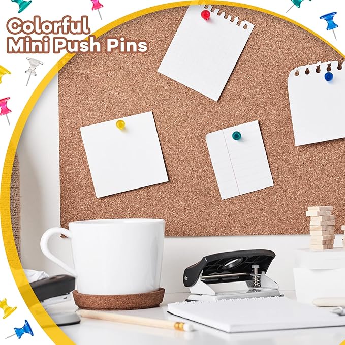 Outus 100 Pcs Giant Push Pins Large Thumb Tacks Plastic Heads 1 Inch Jumbo Push Pins for Cork Board Map Posters Office School(Rose Red, Clear, Dark Blue, Dark Green, Yolk Yellow)