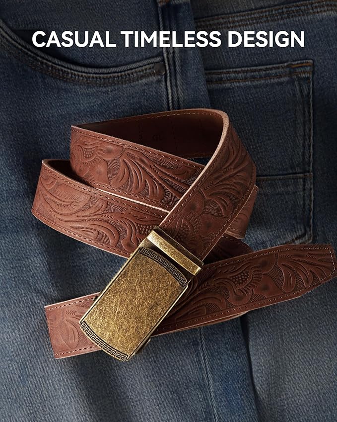 CHAOREN Leather Ratchet Belt Men 2 Pack - Customizable Fit, Effortless Style (35mm)