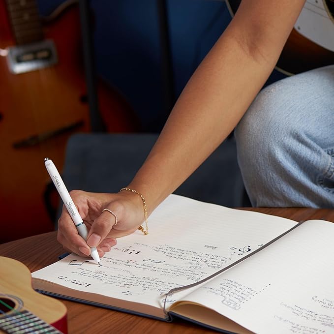 Sharpie S-Gel | Gel Pens for Writing | Medium Point (0.7mm) | Assorted Ink Colours | White Pearl Barrels | 8 Count