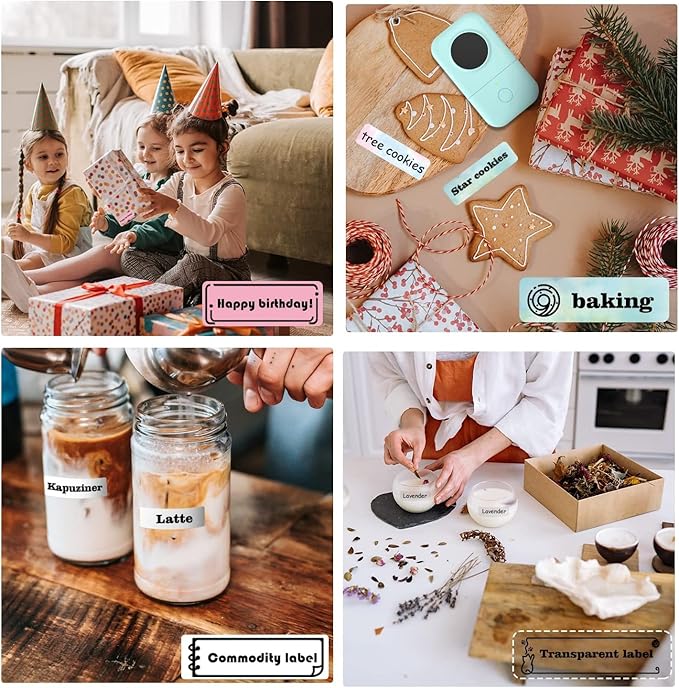 Phomemo D30 Label Maker Machine, Portable Bluetooth Mini Label Printer, Smartphone Handheld Thermal Sticker Small Labeler Multiple Templates Font Icon Inkless Custom Label for Home Kids School Items