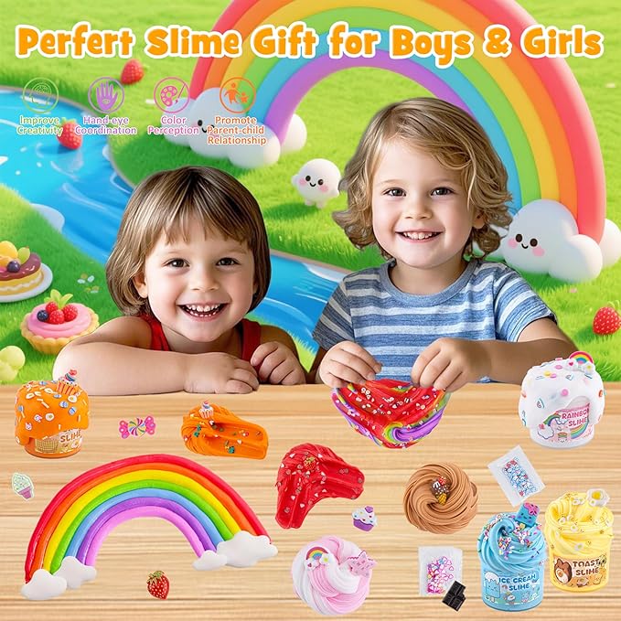 18 Pack Slimes, Slime Kids, Butter Cloud Slime kit for Girls Ages 8-12, Toys for Girls and Boys, Slime Party Favors Goodie Bag Stuffers, 4 5 6 7 8 9 10 Year Old Girl Birthday Gift Cute Stuff