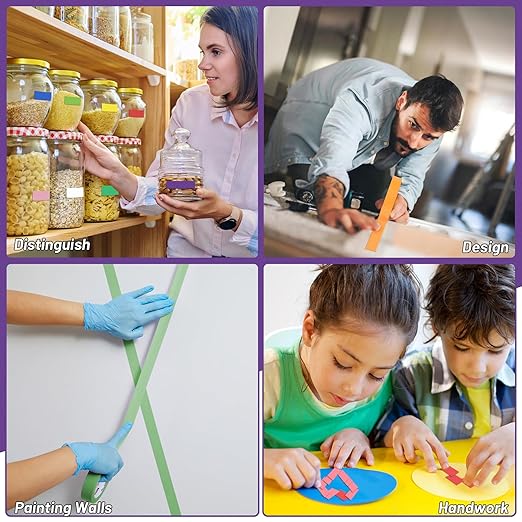 12 Rolls Colored Masking Tape-1/2 inch x 1080 Ft Painters Tape, Rainbow Colors Rolls Bulk Kids Colorful Paper Marking Tape Decorative Arts Crafts Labeling DIY School Classroom Supplies