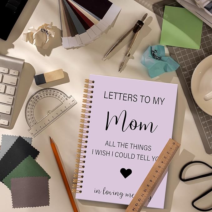 Memorial Gifts for Loss of Mom Grief Notebook Journal, Letters to My Mom in Heaven Journal, Sympathy Notebooks Gifts for Loss of Mom Women, In Loving Memory Sympathy Gifts, 6x8.2（Purple）