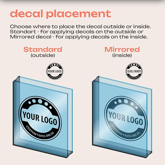 Custom Business Decals Stickers Vinyl - Personalized Logo Decal Vinyl Signs - Customized Window Decal with Logo Business - Waterproof Custom Stickers for Business, Home, Office