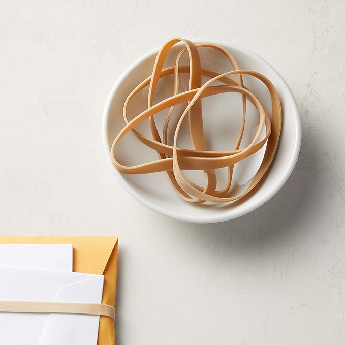 Amazon Basics Rubber Bands, Size 64 (3-1/2 x 1/4 Inch), 320 Bands/1 lb Pack, 25-Pack, Tan