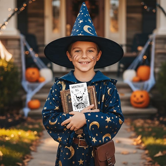 Xqumoi Funny Skull Skeleton Sticky Notes Set - Black White Gothic Skeleton Self-Stick Note Pads Halloween Hippie Notepads Writing Memo Pad Page Marker Bookmarker Index School Office Supplies Gift